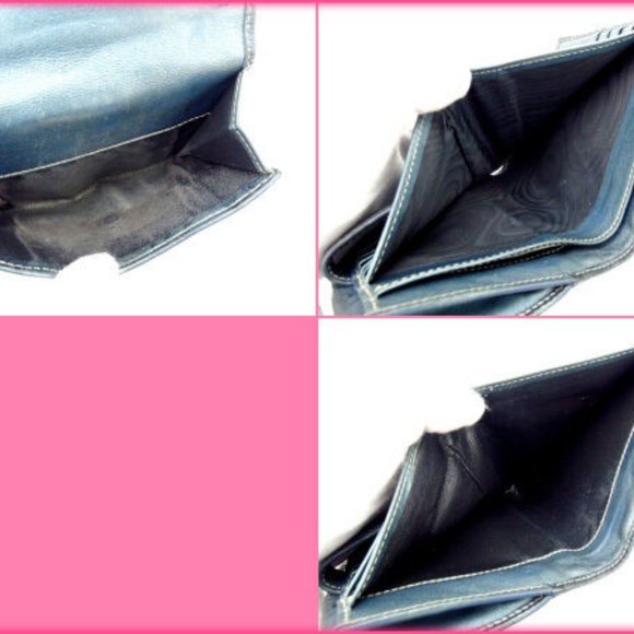 Authentic Gucci Wallet Purse Folding wallet Guccissima Navy Woman  Used - Picture 5 of 5